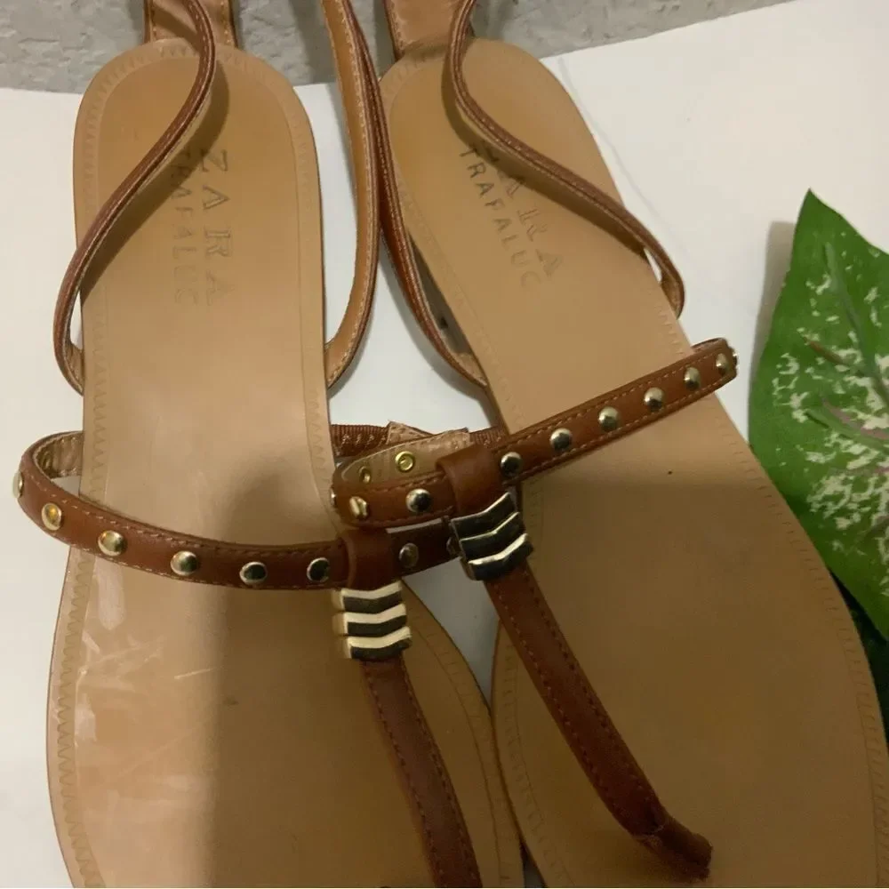 Zara Trafaluc Strappy Sandals Size 37 - Picture 6 of 8